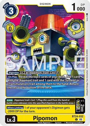 PLAYSET (4) 4x Pipomon (BT24-032) Common - Digimon Time Stranger