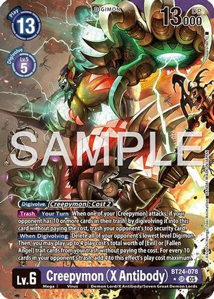 [ALTERNATE ART] Creepymon (X Antibody) (BT24-078) SR - Digimon Time Stranger