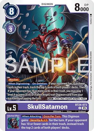 PLAYSET (4) 4x SkullSatamon (BT24-073) Common - Digimon Time Stranger