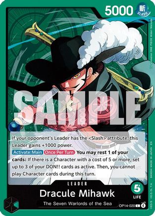 Dracule Mihawk (OP14-020) Leader - One Piece The Azure Sea's Seven