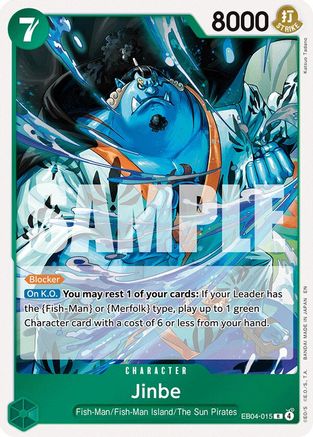 Jinbe (EB04-015) Rare - One Piece The Azure Sea's Seven