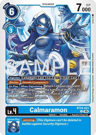 PLAYSET (4) 4x Calmaramon (BT24-023) Uncommon - Digimon Time Stranger