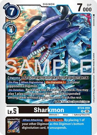 Sharkmon (BT24-059) Rare - Digimon Time Stranger