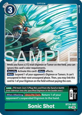 PLAYSET (4) 4x Sonic Shot (BT24-095) Uncommon - Digimon Time Stranger