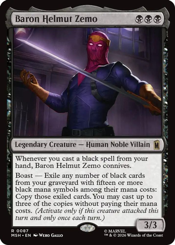 Baron Helmut Zemo #087 - RARE MSH -  Marvel Super Heroes