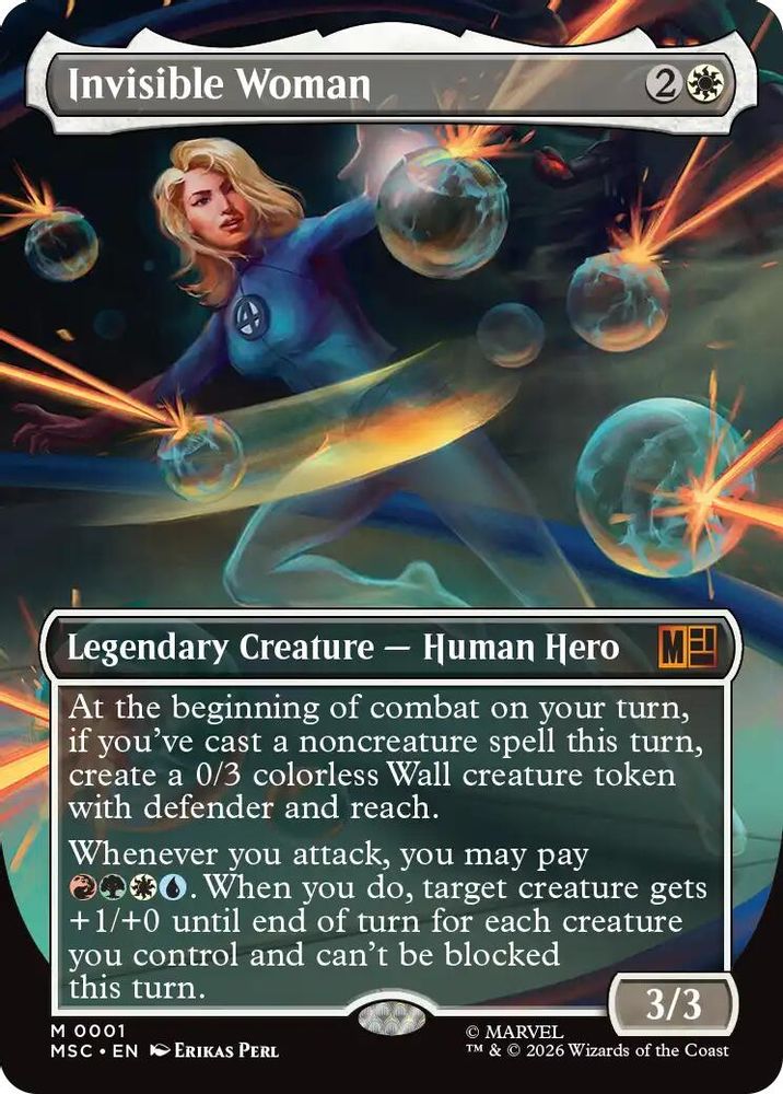 [FOIL] Invisible Woman (Borderless) #001 - MYTHIC MSC -  Commander: Marvel Super Heroes
