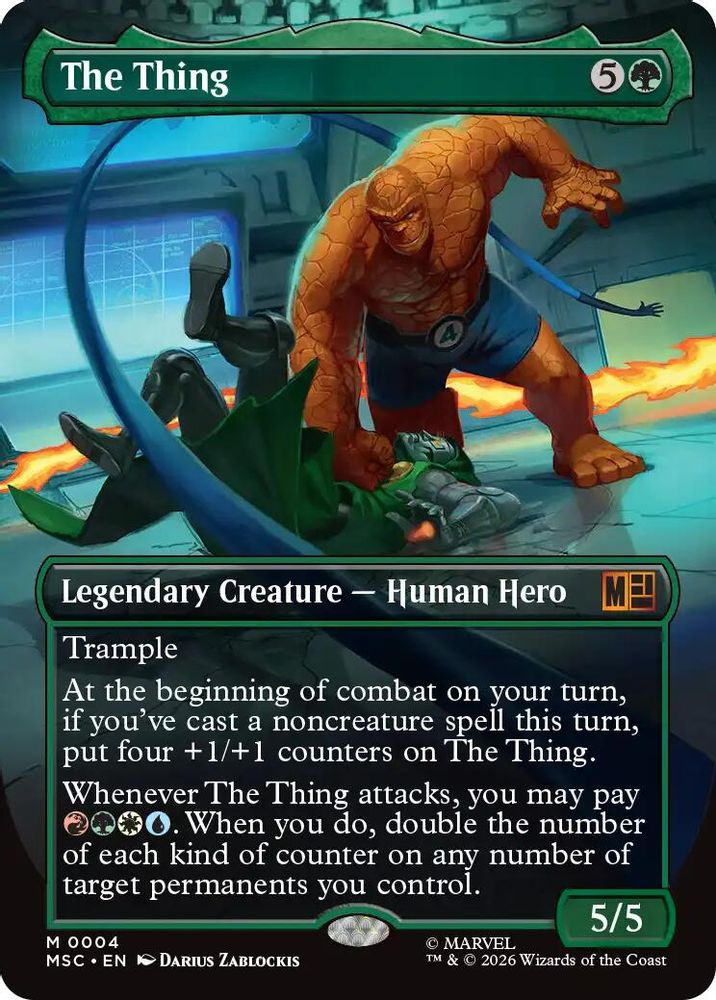 [FOIL] The Thing (Borderless) #004 - MYTHIC MSC -  Commander: Marvel Super Heroes