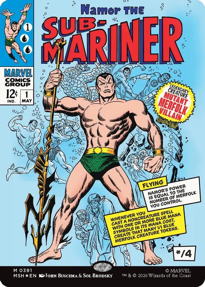 [FOIL] Namor the Sub-Mariner (Borderless) (0391) #391 - MYTHIC MSH -  Marvel Super Heroes