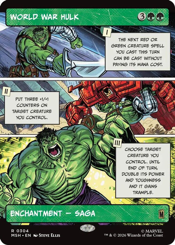 World War Hulk (Borderless) #304 - RARE MSH -  Marvel Super Heroes
