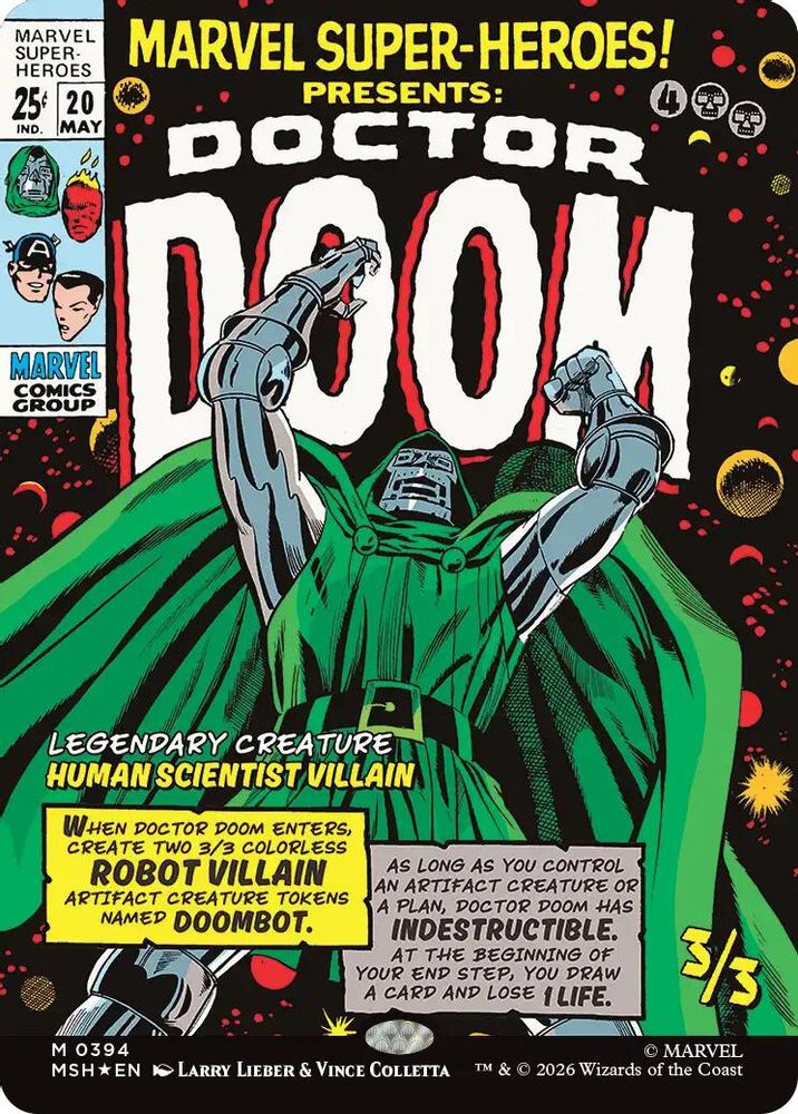 [FOIL] Doctor Doom (Borderless) (0394) #394 - MYTHIC MSH -  Marvel Super Heroes