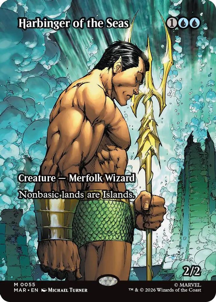 [FOIL] Harbinger of the Seas (Borderless) #055 - MYTHIC MAR -  Marvel Universe Eternal-Legal