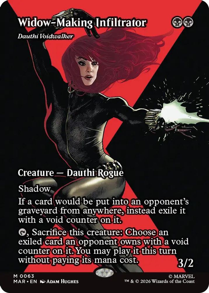 [FOIL] Widow-Making Infiltrator - Dauthi Voidwalker (Borderless) #063 - MYTHIC MAR -  Marvel Universe Eternal-Legal