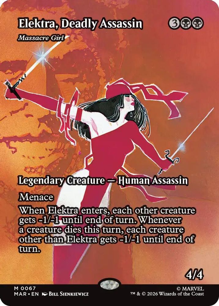 Elektra, Deadly Assassin - Massacre Girl (Borderless) #067 - MYTHIC MAR -  Marvel Universe Eternal-Legal