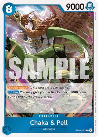 Chaka & Pell (EB04-023) Rare - One Piece The Azure Sea's Seven