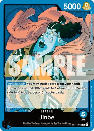 Jinbe - OP14-040 (OP14-040) Leader - One Piece The Azure Sea's Seven