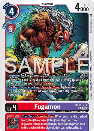 PLAYSET (4) 4x Fugamon (BT24-013) Uncommon - Digimon Time Stranger