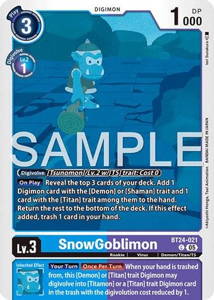 PLAYSET (4) 4x SnowGoblinmon (BT24-021) Common - Digimon Time Stranger