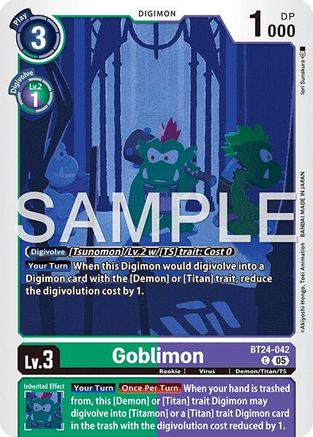 PLAYSET (4) 4x Goblimon (BT24-042) Common - Digimon Time Stranger