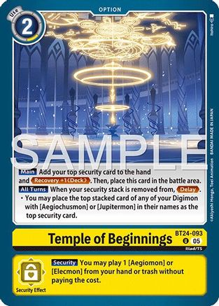 PLAYSET (4) 4x Temple of Beginnings (BT24-093) Uncommon - Digimon Time Stranger