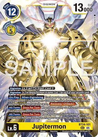 Jupitermon (BT24-101) Secret Rare - Digimon Time Stranger
