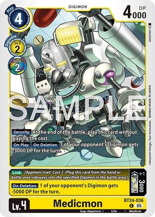 PLAYSET (4) 4x Medicmon (BT24-036) Common - Digimon Time Stranger