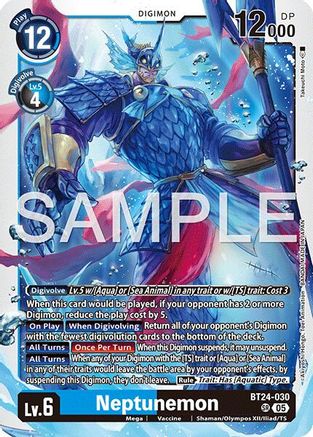 Neptunemon (BT24-030) Super Rare - Digimon Time Stranger