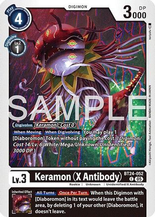 PLAYSET (4) 4x Keramon (X Antibody) (BT24-052) Common - Digimon Time Stranger