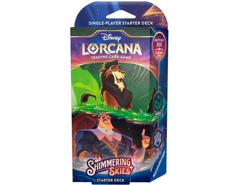 Lorcana TCG Disney Shimmering Skies Starter Deck - Emerald / Steel [Scar / Kronk]
