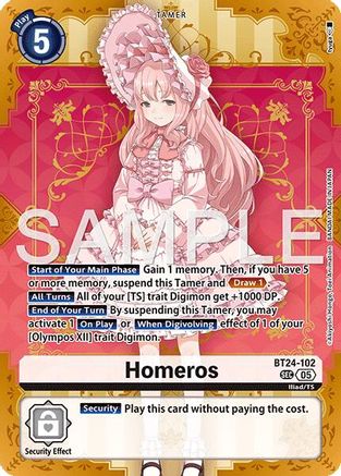 Homeros (BT24-102) Secret Rare - Digimon Time Stranger