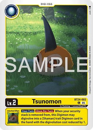 PLAYSET (4) 4x Tsunomon (BT24-003) (BT24-003) Common - Digimon Time Stranger