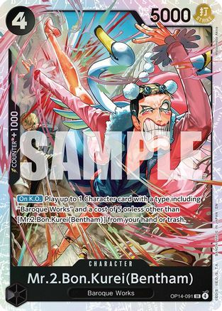 Mr.2.Bon.Kurei (Bentham) (OP14-091) Super Rare - One Piece The Azure Sea's Seven