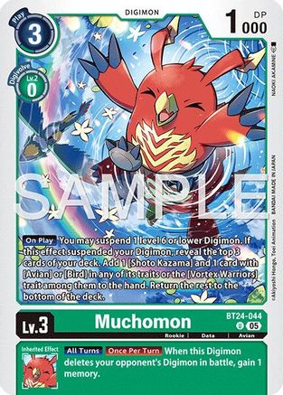 PLAYSET (4) 4x Muchomon (BT24-044) Uncommon - Digimon Time Stranger