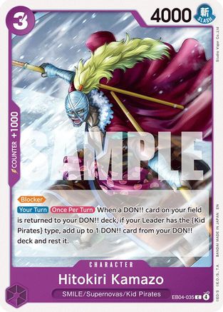 Hitokiri Kamazo (EB04-035) Common - One Piece The Azure Sea's Seven