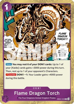 Flame Dragon Torch (EB04-040) Rare - One Piece The Azure Sea's Seven