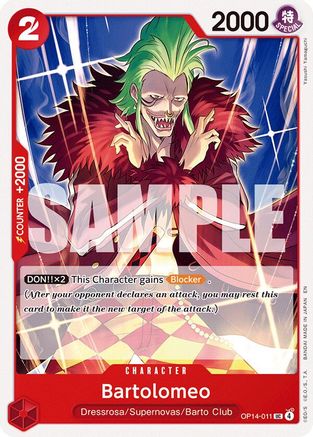 Bartolomeo (OP14-011) Uncommon - One Piece The Azure Sea's Seven