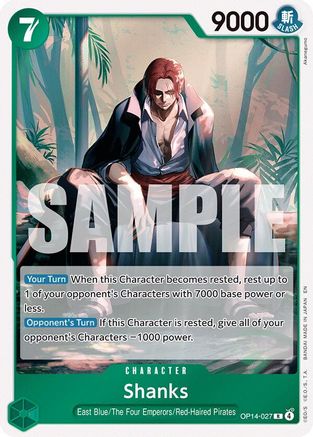 Shanks (OP14-027) Rare - One Piece The Azure Sea's Seven