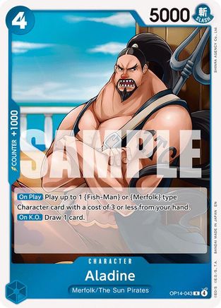 Aladine (OP14-043) Rare - One Piece The Azure Sea's Seven