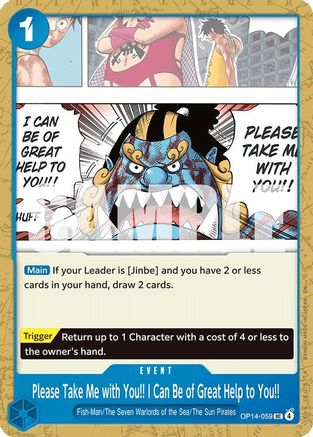 Please Take Me with You!! I Can Be of Great Help to You!! (OP14-059) Uncommon - One Piece The Azure Sea's Seven