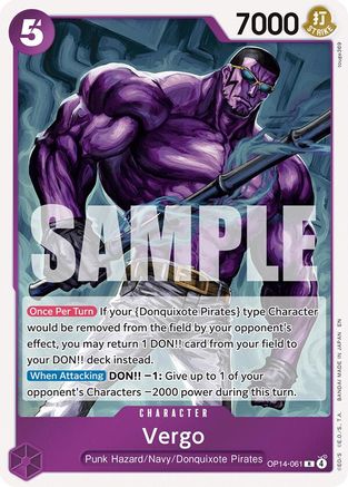Vergo (OP14-061) Rare - One Piece The Azure Sea's Seven