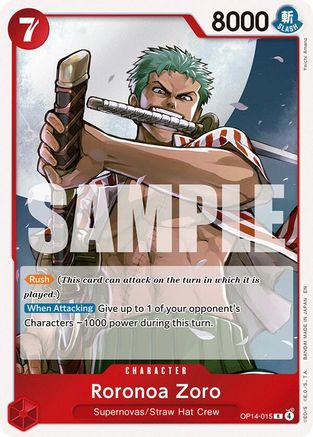 Roronoa Zoro - OP14-015 (OP14-015) Rare - One Piece The Azure Sea's Seven