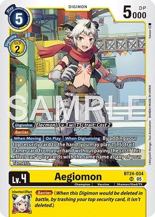 Aegiomon (BT24-034) Super Rare - Digimon Time Stranger