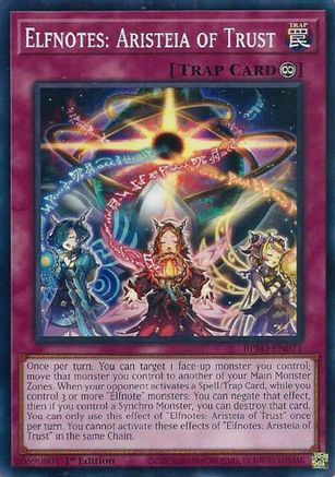 PLAYSET (3) 3x Elfnotes: Aristeia of Trust - (BPRO-EN071) - [Common] 1st Edition