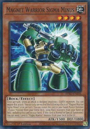 PLAYSET (3) 3x Magnet Warrior Sigma Minus - (BPRO-EN006) - [Common] 1st Edition