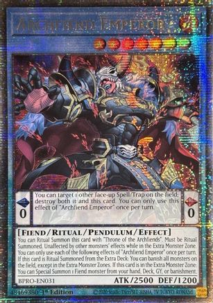 [STARLIGHT RARE] Archfiend Emperor - (BPRO-EN031) - 1st Edition