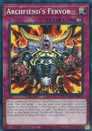 PLAYSET (3) 3x Archfiend's Fervor - (BPRO-EN074) - [Common] 1st Edition