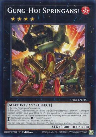 PLAYSET (3) 3x Gung-Ho! Springans! - (BPRO-EN045) - [Common] 1st Edition
