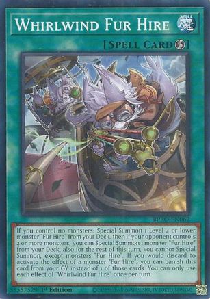 PLAYSET (3) 3x Whirlwind Fur Hire - (BPRO-EN062) - [Common] 1st Edition
