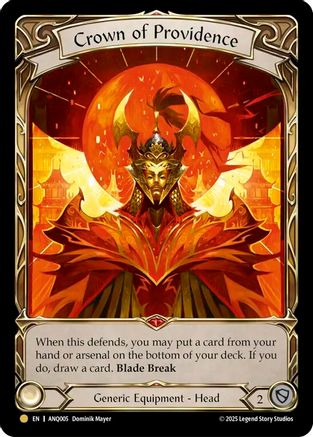 [Rainbow Foil] Crown of Providence (#ANQ005) - Legendary - FAB Compendium of Rathe - Antiquity Pack