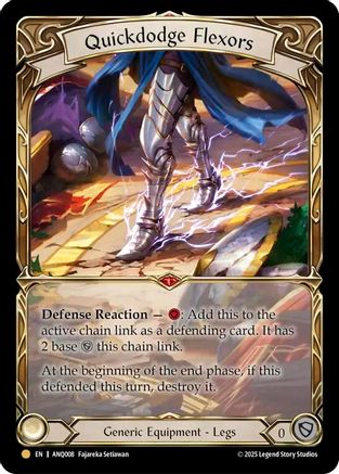 [Rainbow Foil] Quickdodge Flexors (#ANQ008) - Legendary - FAB Compendium of Rathe - Antiquity Pack