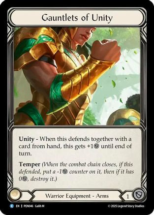 [Cold Foil] Gauntlets of Unity (#PEN046) - Rare - FAB Compendium of Rathe